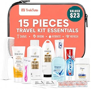 Stuhrling Bottle Kit De Viagem E Higiene Feminina Trektote Com 15pç, Incluindo Nécessaire