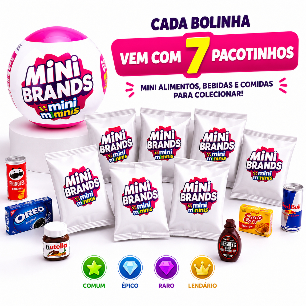 Kit Bolas Surpresa Tipo Zuru Mini Brands Fill The Fridge Geladeira Colecionável Bolinha Brinquedo