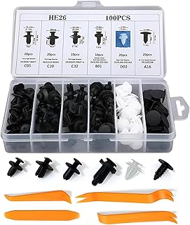 Kit 100 Presilhas e Grampos Universais para Parabarro, Parachoque e Forro de Porta – Fixação