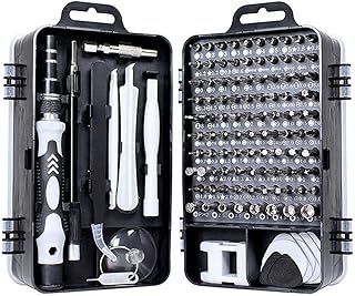 Conjunto de chaves de fenda de precisão 115 em 1 kit de ferramentas de reparo com kit de driver magnético, conjunto de chaves de fenda de precisão eletrônica com bolsa portátil para computador de