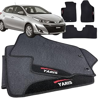 Jogo de Tapete Borracha Automotivo pra Carro Compatível com Toyota Yaris 2018 2019 2020 2021 2022
