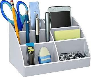 Acrimet Organizador de Mesa com 6 Divisórias – Porta Lápis, Canetas, Blocos e Acessórios de