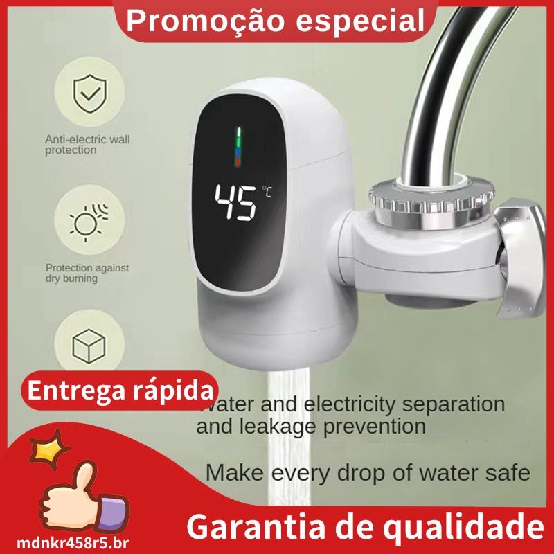 Torneira Aquecedora De Água Quente Elétrica Instantânea 3000W Com Display Digital Aquecedor Para De