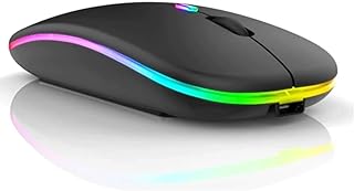 Mouse Sem Fio Recarregável Wireless Bluetooth Optico Led Rgb Colorido Ergonômico Usb 2.4 Ghz