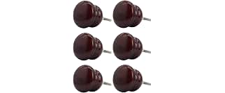 Puxadores de Madeira Oval para Gavetas e Portas Conjunto de 6 Peças (Mogno)Puxadores de Madeira