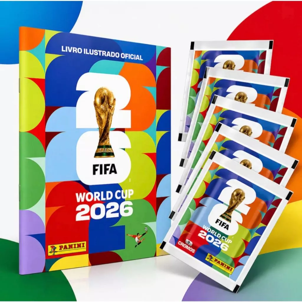 Kit Álbum Copa Do Mundo FIFA 2026 Brochura + 70 Figurinhas 10 Pacotes Colecionáveis Originais
