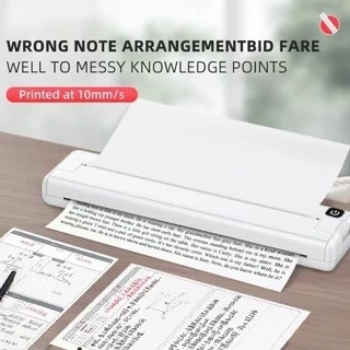 Impressora A4 sem tinta portátil para uso doméstico pequena impressora de papel de teste mini sensível a erros térmicos