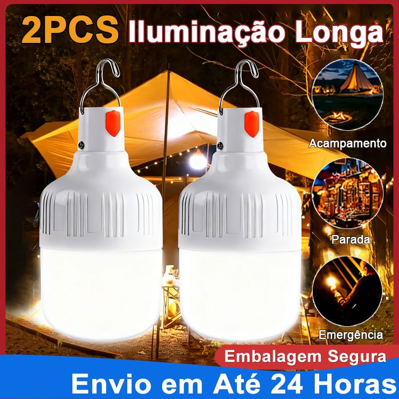 Lâmpadas LED Recarregáveis USB Camping Pescaria Iluminação Forte