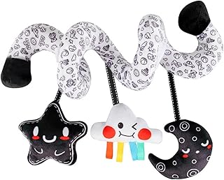 Assento espiral para bebê, brinquedo decorativo leve, chocalho pendurado, enfeite, carrinho de