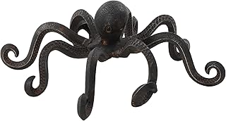 Deco 79 Escultura decorativa de polvo de metal estátua de decoração de casa com longos tentáculos e