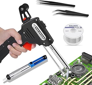 Pistola de Solda Kit de Solda 60W 220V, Kit de Solda com Pistola Automática, Sugador, Fio de