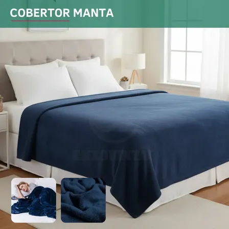 Cobertor Manta Soft Casal Microfibra Antialérgica Veludo Super Quentinha Toque Macio E Confortável