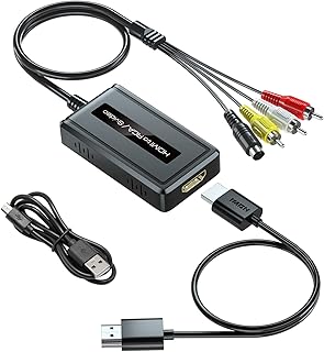 Conversor HDMI 2 em 1 para S-Video/RCA, HDMI 1080p para Svideo AV composto + conversor de áudio R/L