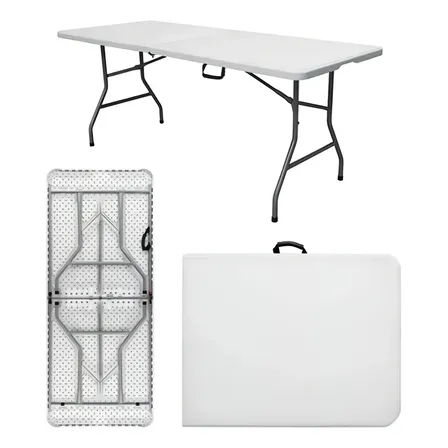 Mesa Dobrável Vira Maleta Com Alça Portátil 1.80m Para Camping Pesca Jardim Área Externa Ou Interna
