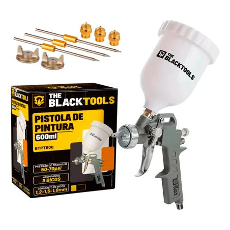 Pistola Pintura Gravidade 600ml 3 Bicos 1.2 1.5 1.8mm