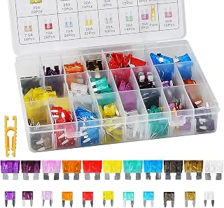 Kit de Fusíveis Automotivos 300 Peças, Micro Mini e Padrão Tipo Lâmina com Extrator, 2A a 40A,