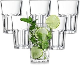 Kit 6 Copos de Vidro grosso Canelado 350ml – Ideal para Água, Suco e Drinks | Design Premium para