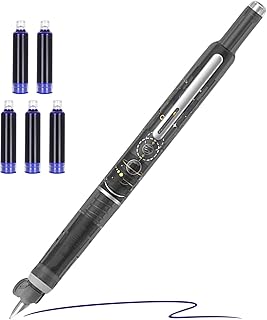Canetas-tinteiro para escrever | -tinteiro recarregável com 5 sacos de tinta, caligrafia de ponta