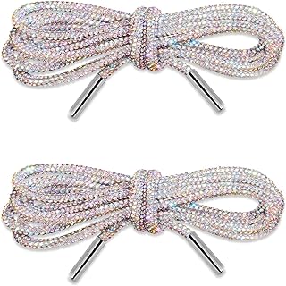 Cadarços de Corda Cristal Brilhante Decorados com Strass Acessório Moda para Sapatos e Roupas Ideal Ocasiões Especiais