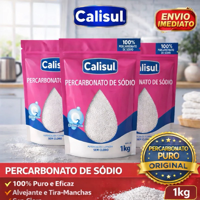 Percarbonato de Sodio Calisul - 100% Pure - Tira Manchas Roupas Brancas e Coloridas
