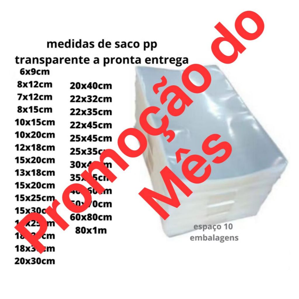 PROMOÇÃO kit SACO cristal poli transparente plástico embalagem reforçada tipo celofane alta