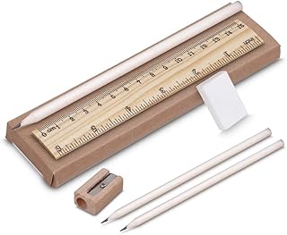 Kit Escritório Completo com Caderno, Mouse Pad, Caneta, Porta Objetos, Régua e Estojo, Material