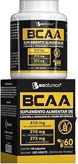 BCAA Bioceútica 60 Cápsulas com Aminoácidos Essenciais L-Leucina L-Isoleucina L-Valina