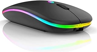 Kit 2 Mouses Sem Fio Recarregável Wireless Bluetooth Optico Led Rgb Colorido Ergonômico Usb 2.4 Ghz