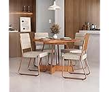Conjunto Sala de Jantar 4 Cadeiras Charlotte Carraro NogalConjunto Sala de Jantar 4 Cadeiras