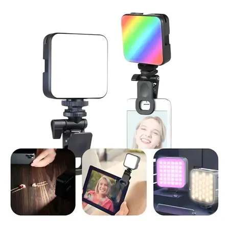 Rgb Luz Iluminação P/ Gravar Portátil Clipe Hmaston - Zb03 Cor Preto
