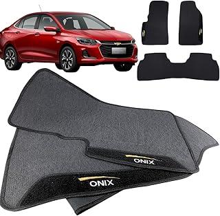 Jogo de Tapete Borracha Automotivo pra Carro Compatível com Onix Plus 2019 2020 2021 2022 2023 2024