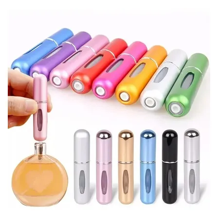 5 Mini Frasco Porta Perfume Recarregável Spray Bolsa Viagem Portátil 5ml Refil Borrifador