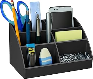 Acrimet Organizador de Mesa com 6 Divisórias – Porta Lápis, Canetas, Blocos e Acessórios de
