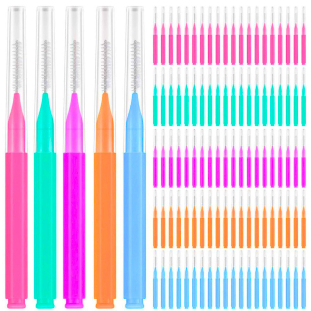 10/20/30/40/50un Escova de Dente Interdental Dental Picks Escovinha para limpeza Brown Lamination