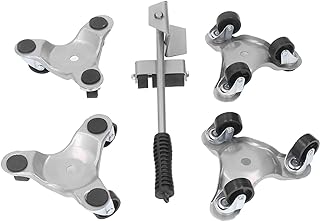 Conjunto de rodas móveis para móveis 4 peças, carrinho triangular de ferro com elevador, rolos