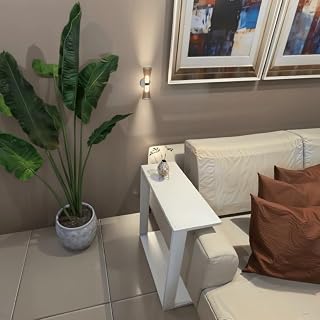 Mesinha Lateral Para Sofá Estilo Industrial, mesa apoio, mesa auxiliar sofá, mesa de canto.(Branco)