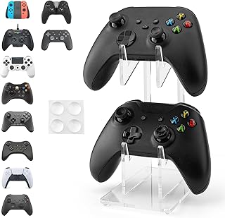 YIBEICO 2-Tier Game Controller Holder for Xbox Series X, Xbox, 360, Ps5, Ps4, Switch,Nintendo,Steam Controller, Desktop Computer Game Controller,Transparent Controller Display Stand