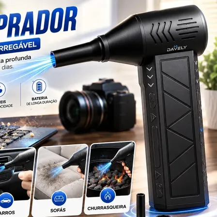 Mini Ventilador Soprador Ar Turbo 130000rpm Assoprador Sem Fio Recarregável Usb 3 Níveis Jato F