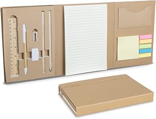 Kit Escritório Completo com Caderno, Mouse Pad, Caneta, Porta Objetos, Régua e Estojo, Material Escolar e Papelaria para Organização (Kit Escritório Caderno)