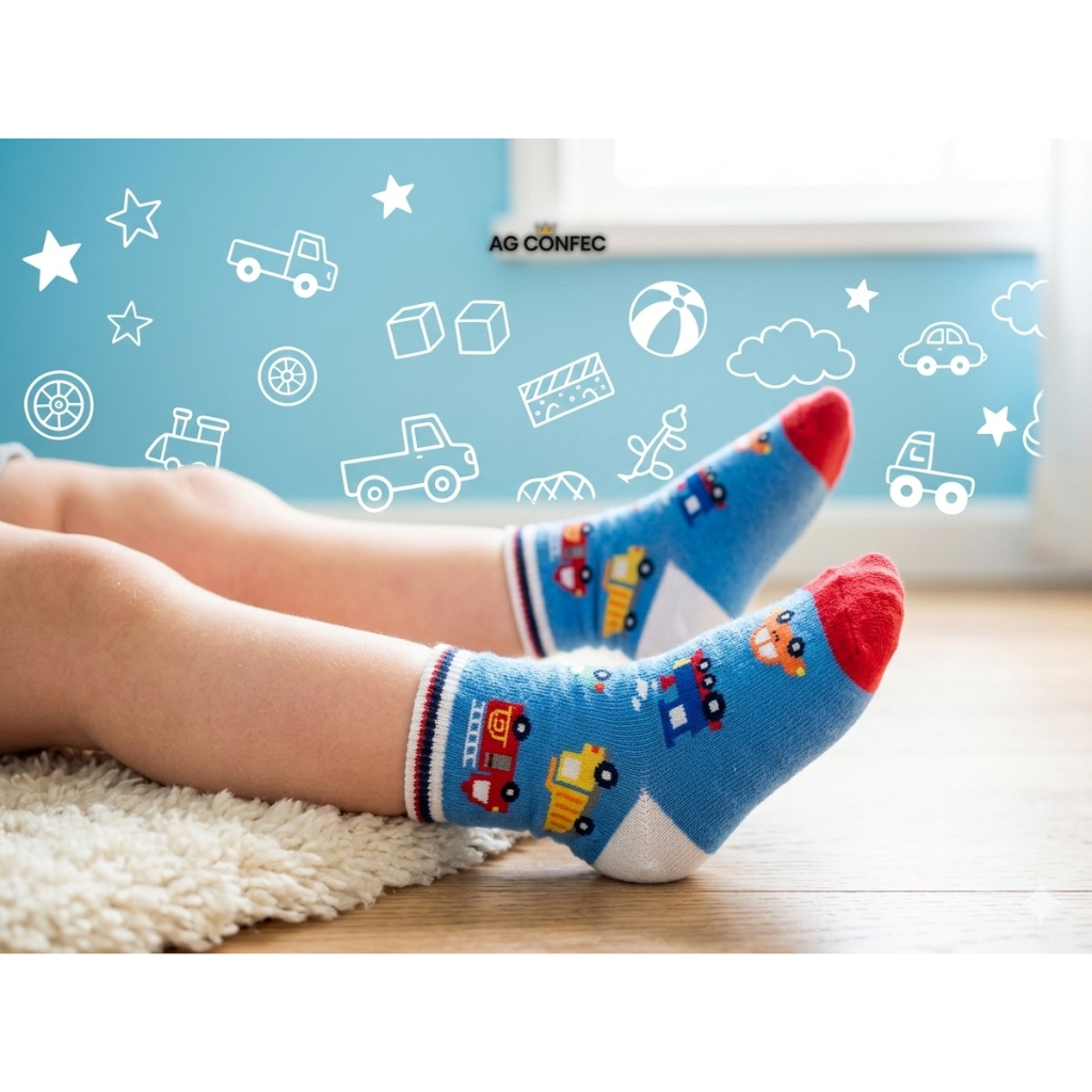 3 / 6 / 9 / 12 /15 / 18 / 24 Pares De Meias Infantil Meninos Soquete Criança Cano Médio Atacado Masculino Menino Algodão
