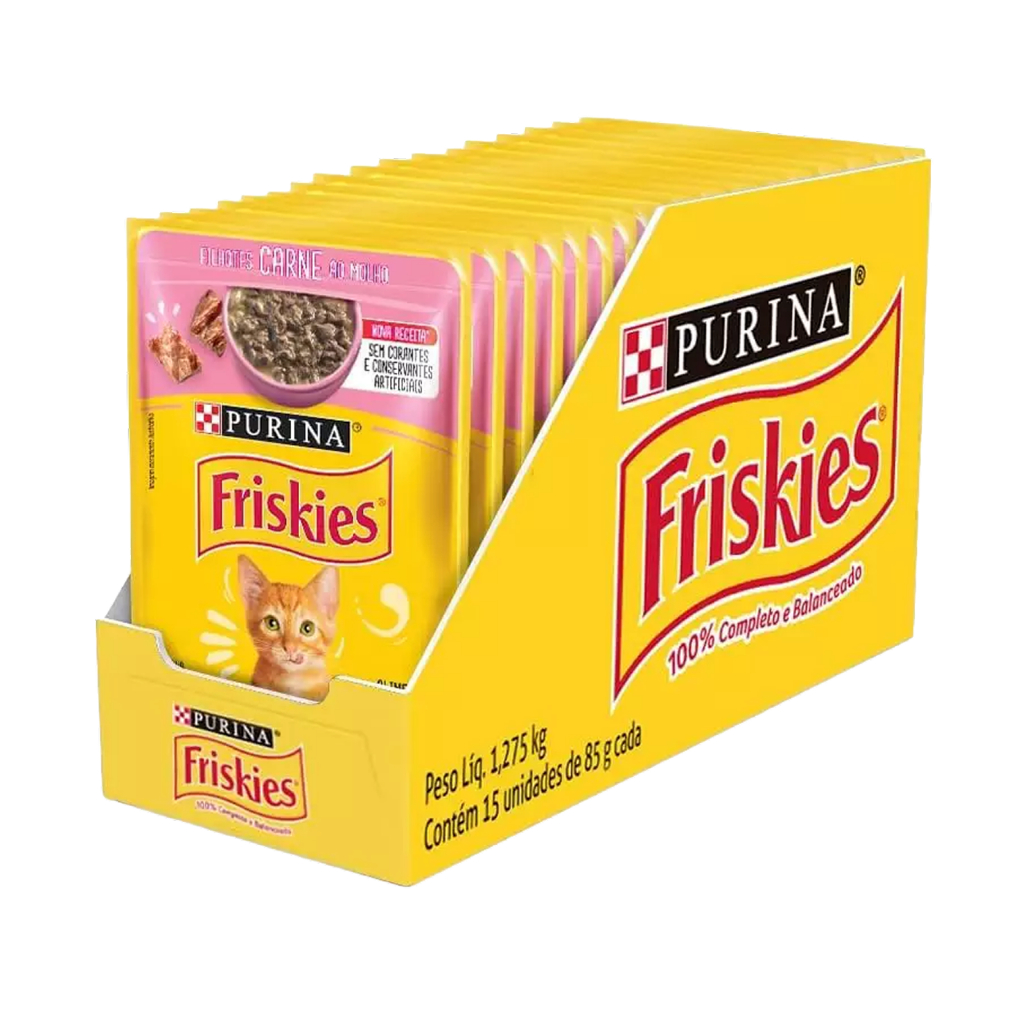 Ração úmida Friskies Sabores Variados para Gatos 15x85 g