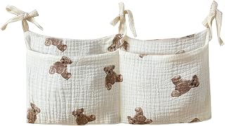 Organizador de berço de bebê, bolsa de armazenamento com vários bolsos para fraldas, mamadeiras,