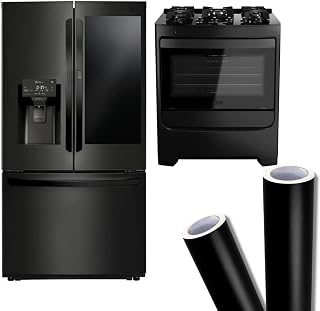 Adesivo Vinilico Preto Decorativo Envelopamento Moveis Geladeira Fogão Armario 3m x 50cm