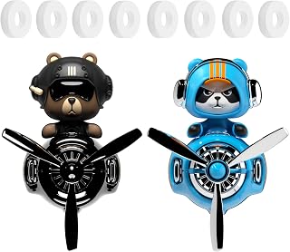 2 peças de purificadores de ar de carro, urso fofo piloto automotivo saída de ar criativo difusor