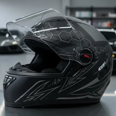 Capacete Fechado Fw3 Gt 5 Gt2 Viseira Cristal Com Narigueira Preto Brilhoso/fosco 59/60