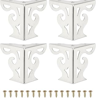 PATIKIL Pernas de móveis vazadas de 7,6 cm, conjunto de 4 pés de sofá triangulares de metal modernos de substituição para armário, cômoda, armário, mesa, cadeira otomana, estante de livros,