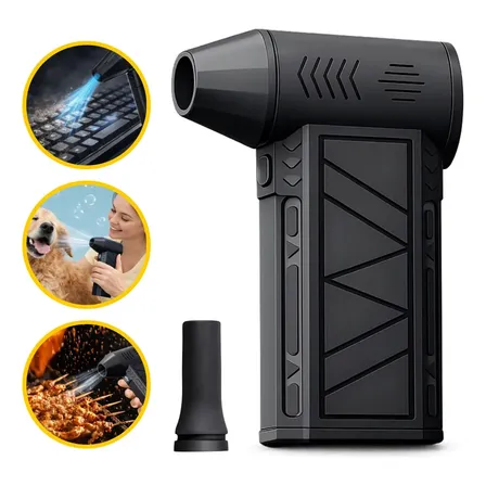Mini Ventilador Soprador Ar Turbo 130000rpm Sem Fio Recarregável Usb 3 Níveis Jato Forte Portát