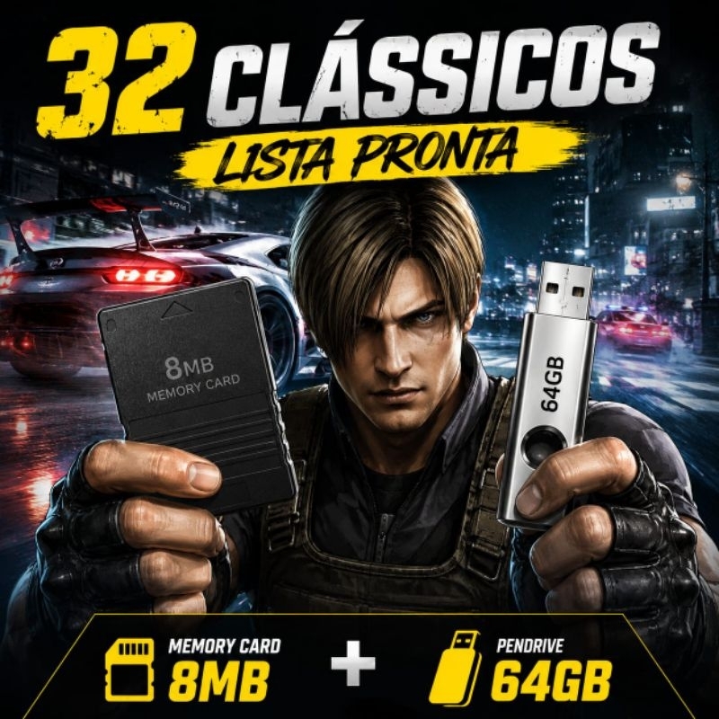 Kit Memory Card 8mb Opl + Pendrive