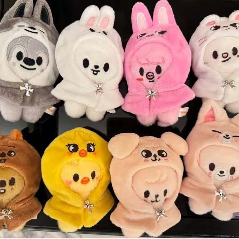 Boneca De Pelúcia Kpop Idol FM Stray Kids De 10 Cm Com Capa Adorável Roupa SKZ Fãs Colecionáveis