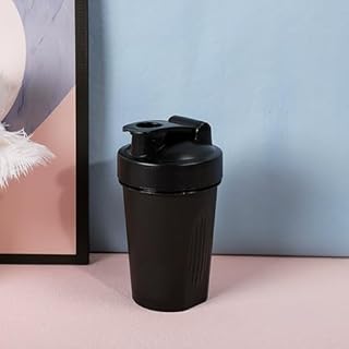 1 xícara coqueteleira preta de 400 ml – copo de água para esportes fitness, copo de água portátil, copo coqueteleiro de proteína em pó – para entusiastas de fitness e atletas